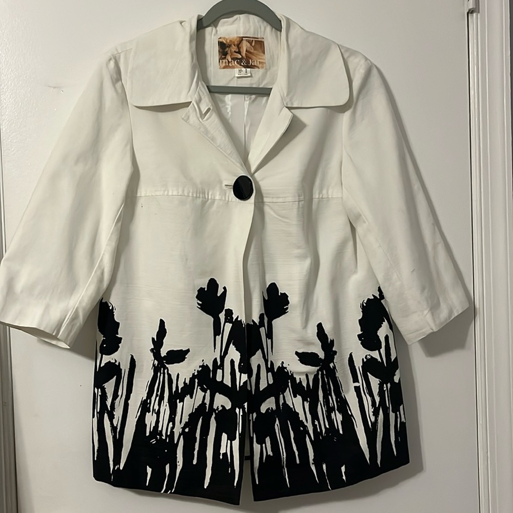 Mac & Jac Black & White Jacket Peacoat M